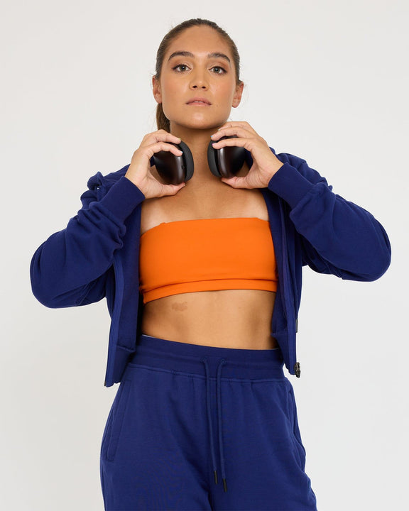 Sweat à capuche court zippé Core Classic