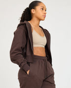 Core Classic Cropped Hoodie med dragkedja