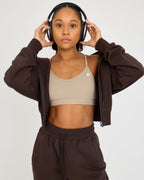 Core Classic Cropped Hoodie med dragkedja