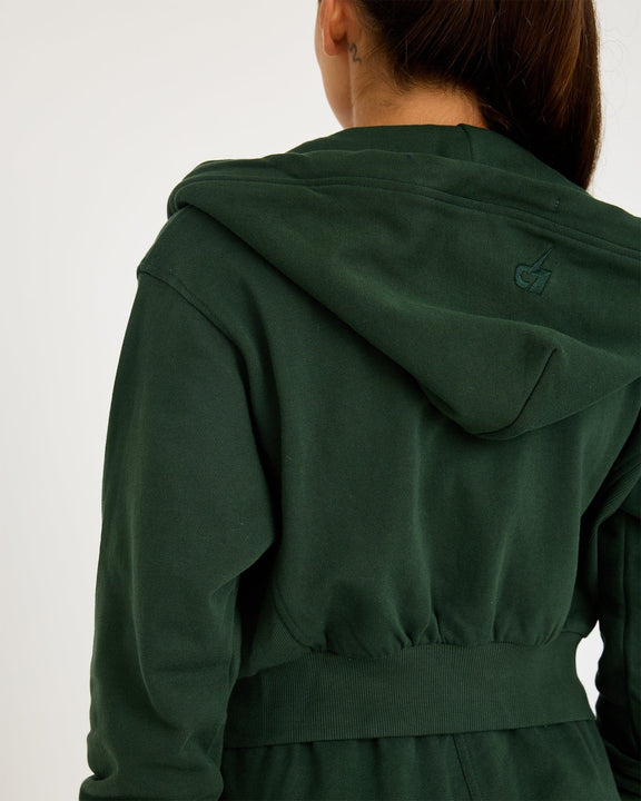 Core Classic verkürzter Kapuzenpullover mit Reißverschluss - hover image