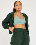 Sweat à capuche court zippé Core Classic