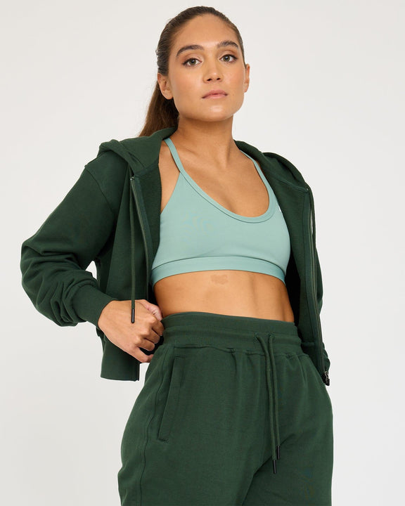 Core Classic verkürzter Kapuzenpullover mit Reißverschluss